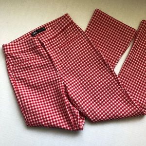 Zara Plaid Gingham Cropped Trouser Pants